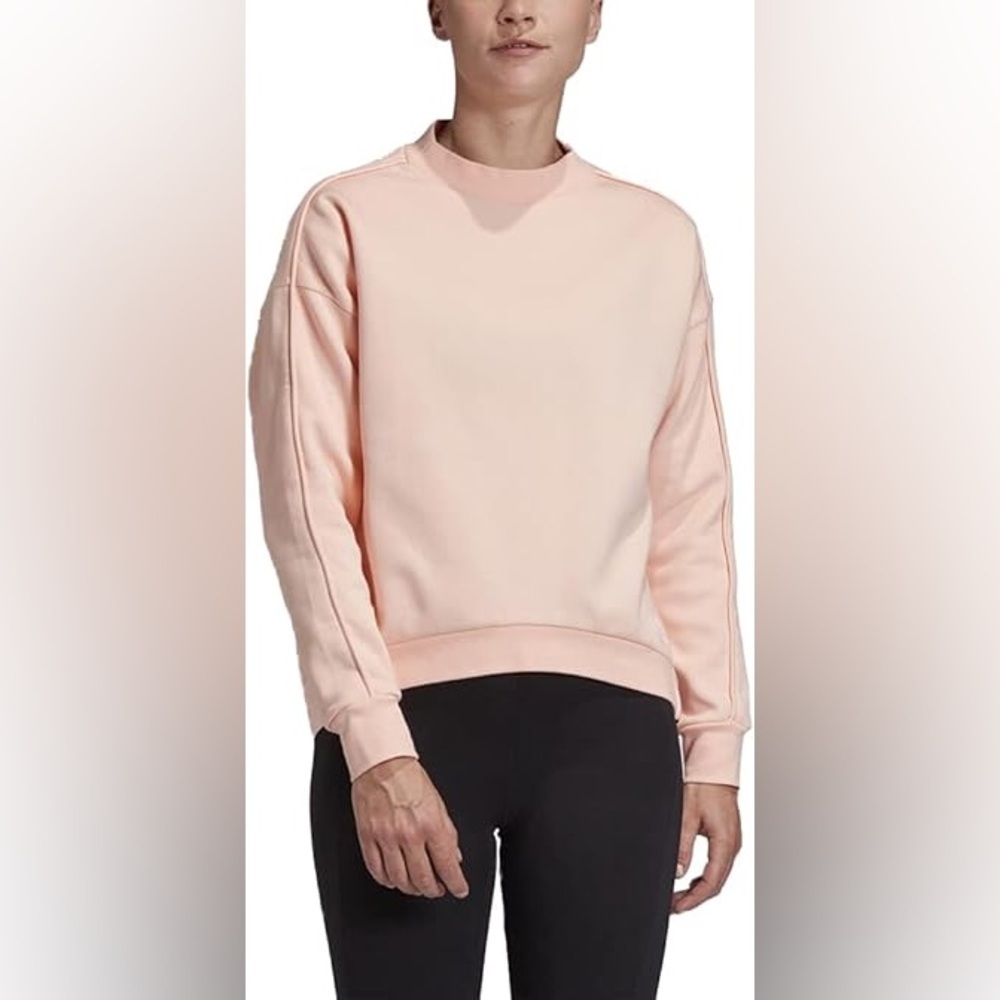 Pink Crew neck adidas‎ Baby Pink Sporty  Elastic Back Coquette Sweater XS